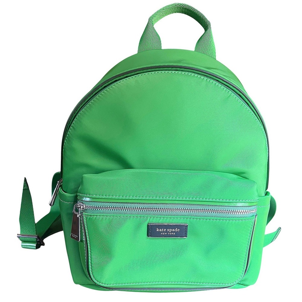 Kate Spade New York Green Nylon‎ Mini Backpack Silver Hardware K4650